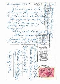 Postal de María Zambrano a Camilo José Cela. Roma, 27 de mayo de 1961
