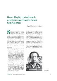 Óscar Esplá, tratadista de estética : sus ensayos sobre Gabriel Miró