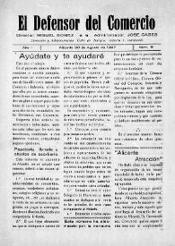El Defensor del Comercio (Alicante). Núm. 9, 30 de agosto de 1927