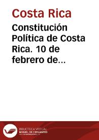 Constitución Política de Costa Rica. 10 de febrero de 1847