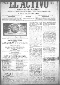 El Activo : Periódico Político Independiente y Defensor de los Intereses Morales, Materiales y Agrícolas de este Distrito Electoral. Núm. 23, 29 de octubre de 1899