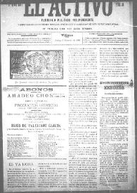 El Activo : Periódico Político Independiente y Defensor de los Intereses Morales, Materiales y Agrícolas de este Distrito Electoral. Núm. 24, 5 de noviembre de 1899