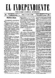 El independiente : Semanario Político-Literario (Villena). Núm. 5, 3 de abril de 1892