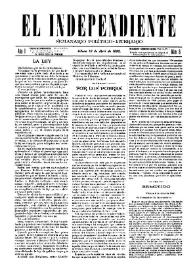 El independiente : Semanario Político-Literario (Villena). Núm. 6, 10 de abril de 1892