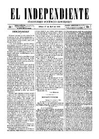 El independiente : Semanario Político-Literario (Villena). Núm. 7, 17 de abril de 1892