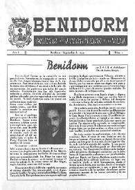 Benidorm : Boletín del Ayuntamiento de la Villa. Núm. 1, septiembre de 1959