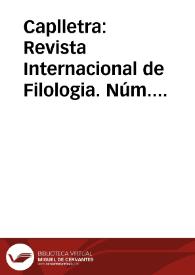 Caplletra: Revista Internacional de Filologia. Núm. 61, tardor de 2016