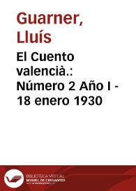 El Cuento valencià. Número 2 Año I - 18 enero 1930