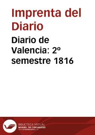 Diario de Valencia: 2º semestre 1816