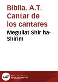 Meguilat Shir ha-Shirim