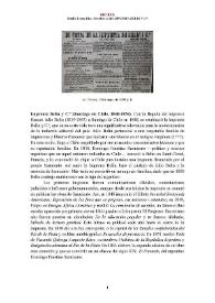 Imprenta Belin y Cª (Santiago de Chile, 1848-1854) [Semblanza]