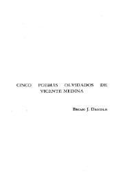 Cinco poemas olvidados de Vicente Medina