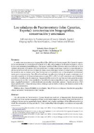 Los saladares de Fuerteventura (islas Canarias, España): caracterización biogeográfica, conservación y amenazas