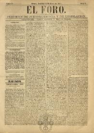 El Foro : Periódico de Jurisprudencia y Legislación. Tomo II, núm. 3, domingo 4 de enero de 1874