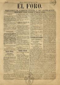 El Foro : Periódico de Jurisprudencia y Legislación. Tomo II, núm. 4, martes 6 de enero de 1874