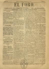 El Foro : Periódico de Jurisprudencia y Legislación. Tomo II, núm. 6, viernes 9 de enero de 1874