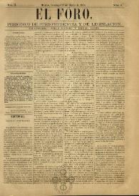 El Foro : Periódico de Jurisprudencia y Legislación. Tomo II, núm. 8, domingo 11 de enero de 1874