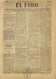 El Foro : Periódico de Jurisprudencia y Legislación. Tomo II, núm. 9, martes 13 de enero de 1874