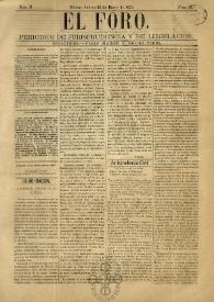 El Foro : Periódico de Jurisprudencia y Legislación. Tomo II, núm. 11, jueves 15 de enero de 1874