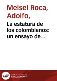 La estatura de los colombianos: un ensayo de antropometría histórica, 1910-2003