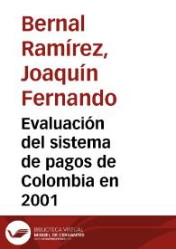 Evaluación del sistema de pagos de Colombia en 2001