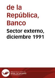 Sector externo, diciembre 1991