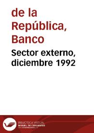 Sector externo, diciembre 1992
