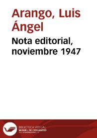 Nota editorial, noviembre 1947