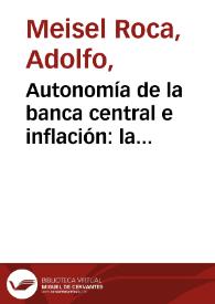 Autonomía de la banca central e inflación: la experiencia colombiana, 1923 - 1995