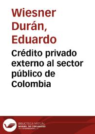 Crédito privado externo al sector público de Colombia