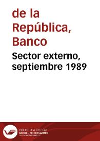 Sector externo, septiembre 1989