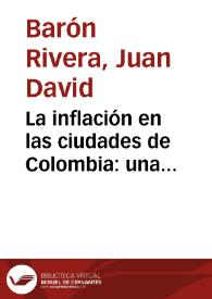 La inflación en las ciudades de Colombia: una evaluación de la paridad del poder adquisitivo