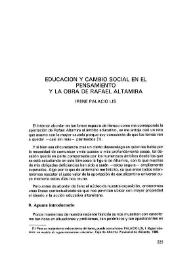 Educación y cambio social en el pensamiento y la obra de Rafael Altamira