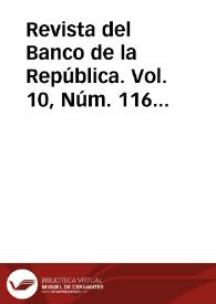 Revista del Banco de la República. Vol. 10, Núm. 116 (junio 1937)