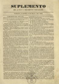 El Constituyente : Periódico Oficial del Gobierno de Oaxaca
. Suplemento de actos y decretos oficiales, jueves 8 de mayo de 1856