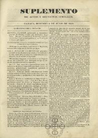 El Constituyente : Periódico Oficial del Gobierno de Oaxaca
. Suplemento de actos y decretos oficiales, domingo 8 de junio de 1856