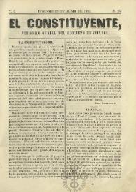 El Constituyente : Periódico Oficial del Gobierno de Oaxaca
. Tomo I, núm. 15, domingo 15 de junio de 1856