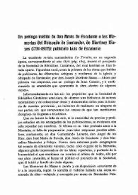 Un prólogo inédito de don Amós de Escalante a las Memorias del Obispado de Santander, de Martínez Mazas (1731-1805): Publícalo Luis de Escalante