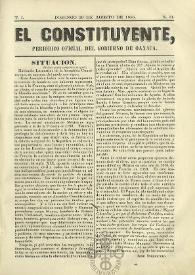 El Constituyente : Periódico Oficial del Gobierno de Oaxaca
. Tomo I, núm. 31, domingo 10 de agosto de 1856