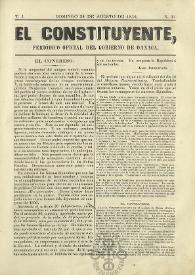 El Constituyente : Periódico Oficial del Gobierno de Oaxaca
. Tomo I, núm. 35, domingo 24 de agosto de 1856