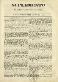 El Constituyente : Periódico Oficial del Gobierno de Oaxaca
. Suplemento de actos y decretos oficiales, domingo 24 de agosto de 1856