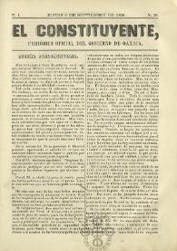 El Constituyente : Periódico Oficial del Gobierno de Oaxaca
. Tomo I, núm. 38, jueves 4 de septiembre de 1856