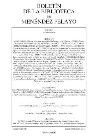 Boletín de la Biblioteca de Menéndez Pelayo. Año LXXXVII, enero-diciembre 2011