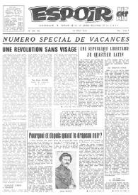 Espoir : Organe de la VIª Union régionale de la C.N.T.F. Num. 344-345, 18 août 1968, numéro spécial de vacances