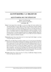Agustí Bartra i la negritud
