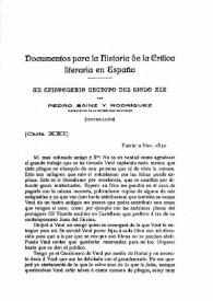 Documentos para la Historia de la Crítica literaria en España. Un epistolario erudito del siglo XIX (Continuación)