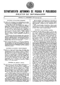 Boletín de Información. Departamento Autónomo de Publicidad y Propaganda [México]. Miércoles 21 de julio de 1937