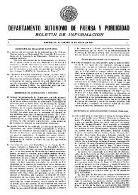 Boletín de Información. Departamento Autónomo de Publicidad y Propaganda [México]. Jueves 22 de julio de 1937