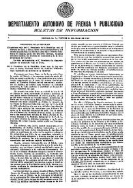 Boletín de Información. Departamento Autónomo de Publicidad y Propaganda [México]. Viernes 23 de julio de 1937