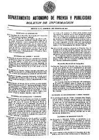 Boletín de Información. Departamento Autónomo de Publicidad y Propaganda [México]. Sábado 7 de agosto de 1937